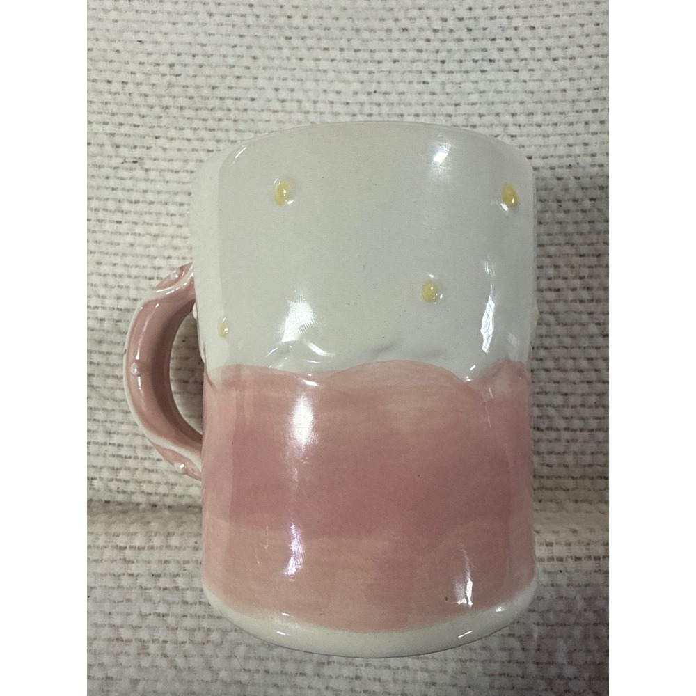 Pink Gingerbread House Ceramic Mug Pastel Cottagecore Whimsical Coffee Cup - Picture 2 of 2